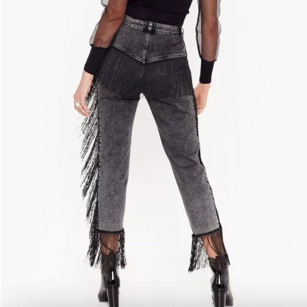 NEW Fringe Cropped High Waisted Jeans